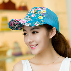 Floral Mesh Baseball Caps Sport Golf Breathable Snapback Hat