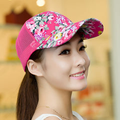 Floral Mesh Baseball Caps Sport Golf Breathable Snapback Hat