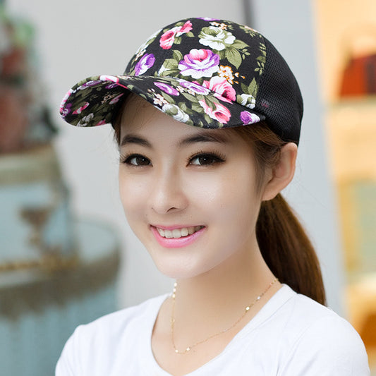 Floral Mesh Baseball Caps Sport Golf Breathable Snapback Hat