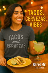 Funny Women’s Tacos and Cervezas Vintage Graphic Tee