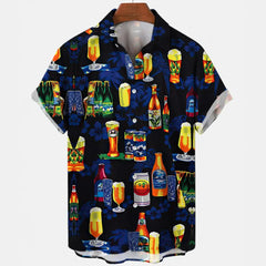 Harajuku Beer Festival Shirt – Festival Foam Overflow Graphic 3D Hawaiian Tee