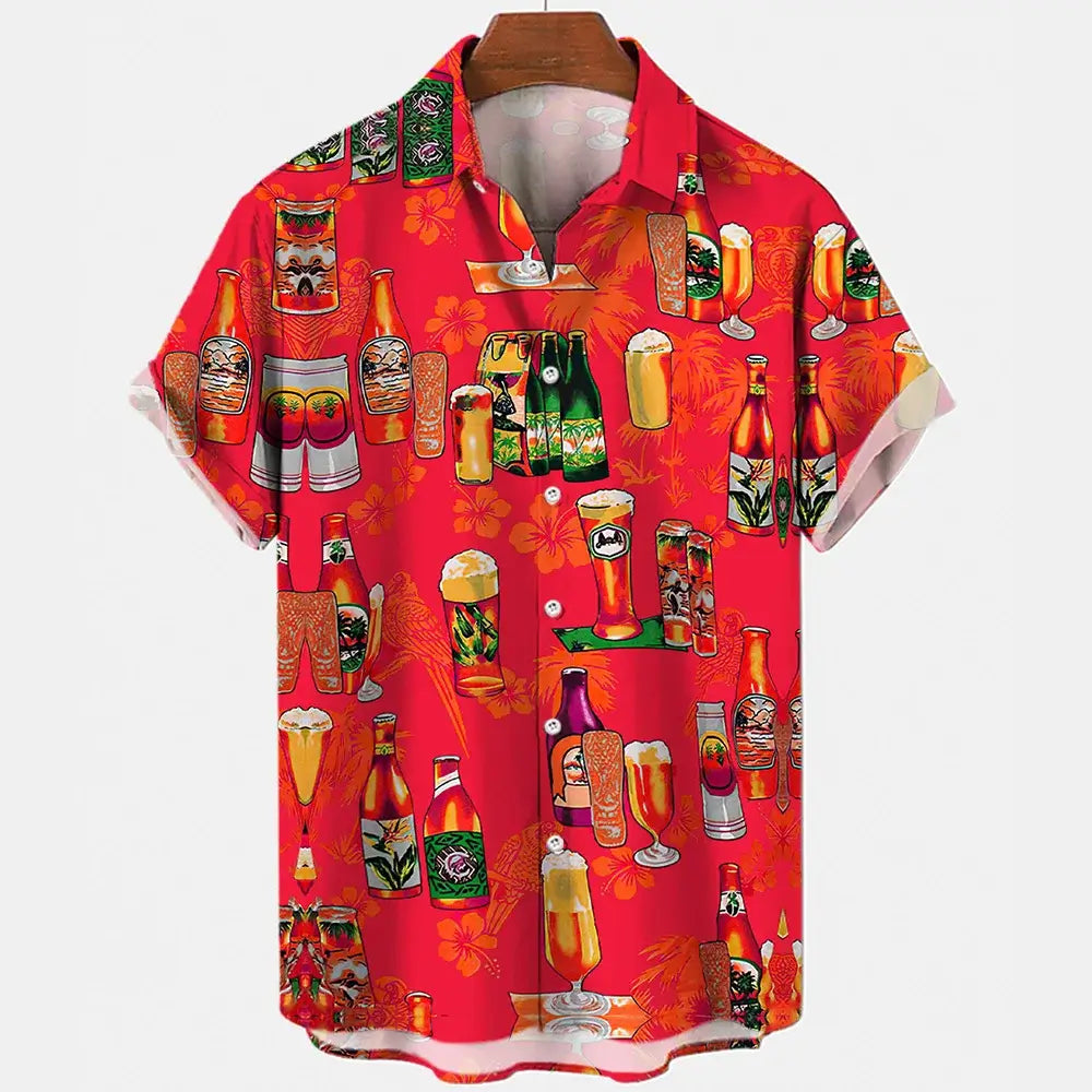 Harajuku Beer Festival Shirt – Hazy IPA Pint Illustration 3D Hawaiian Tee