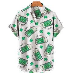 Harajuku Beer Festival Shirt – Green Beer Glass Design 3D Hawaiian Tee