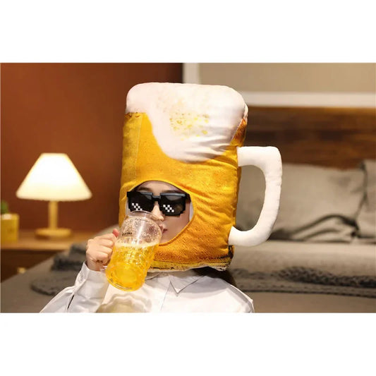 Japanese Funny Beer Plush Hat