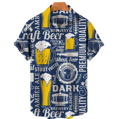 Harajuku Beer Festival Shirt – Blue Beer Mug 3D Hawaiian Tee