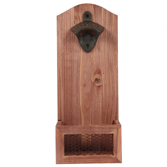 Wooden Wall Mounted Bottle Opener