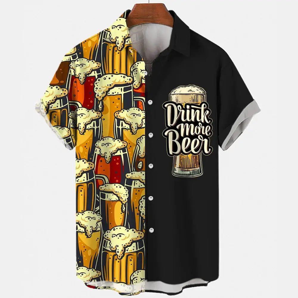 Harajuku Beer Festival Shirt – Black Beer Barrel Print