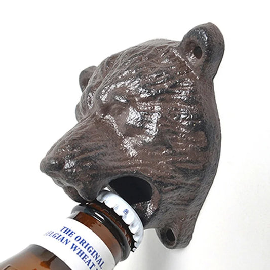 Bear Head Wall Bottle Opener