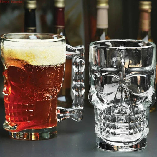 Pirate Skull Glass Beer Mug
