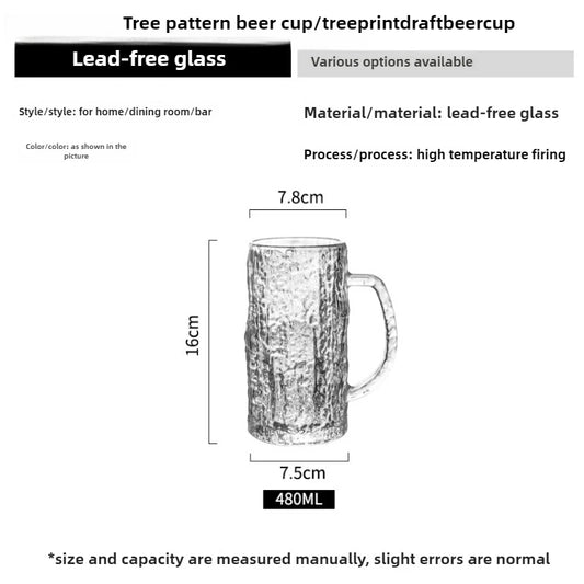 Large Crystal Glacier Beer Glass