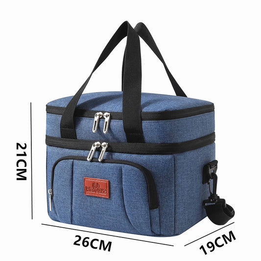 Double Layer Insulated Lunch Bag