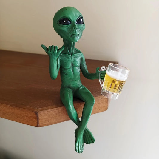 Cute Alien Beer Resin Figurine