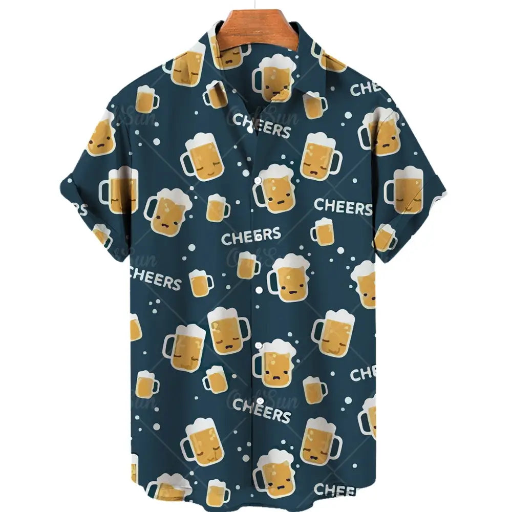 Harajuku Beer Festival Shirt – Beer Cheers Graphic 3D Hawaiian Tee