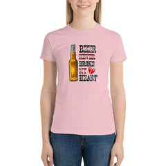 Fitted women’s  pink beer t-shirt
