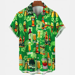 Harajuku Beer Festival Shirt – green Beer bottle Design 3D Hawaiian Tee