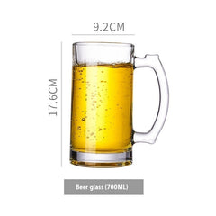 Simple Glass With Handle Household Large-capacity Tea Cup Beer Mug Bar Only Beer Steins Printable