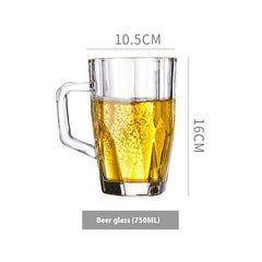 Simple Glass With Handle Household Large-capacity Tea Cup Beer Mug Bar Only Beer Steins Printable