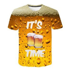 Beer Cola Bubble Print T-Shirt