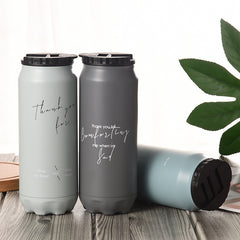 Flip lid cans mug