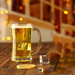 Beautifully brought a transparent glass beer mug