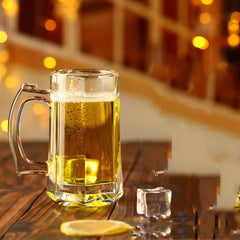 Beautifully brought a transparent glass beer mug