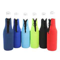 Neoprene Beer Bottle Protective Bottle Cooler Custom Neoprene Red Wine Cooler 330ML Zipper Cooler