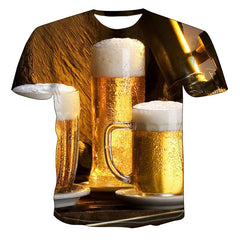 All Kinds Of Beer  3D Printing T-Shirt Men'S Short-Sleeved T-Shirt Plus Size