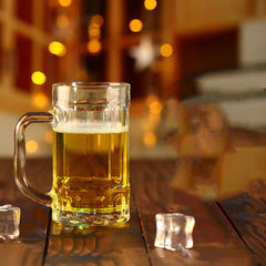 Beautifully brought a transparent glass beer mug