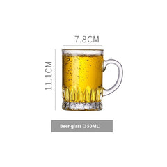 Simple Glass With Handle Household Large-capacity Tea Cup Beer Mug Bar Only Beer Steins Printable