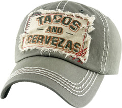 TACOS AND CERVEZAS Vintage Ballcap