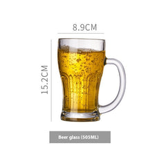 Simple Glass With Handle Household Large-capacity Tea Cup Beer Mug Bar Only Beer Steins Printable