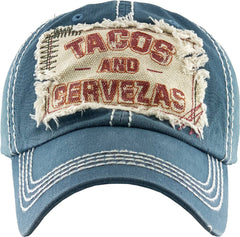 TACOS AND CERVEZAS Vintage Ballcap