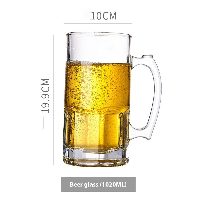 Simple Glass With Handle Household Large-capacity Tea Cup Beer Mug Bar Only Beer Steins Printable