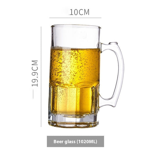 Simple Glass With Handle Household Large-capacity Tea Cup Beer Mug Bar Only Beer Steins Printable