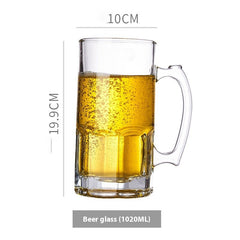 Simple Glass With Handle Household Large-capacity Tea Cup Beer Mug Bar Only Beer Steins Printable