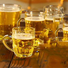 Beautifully brought a transparent glass beer mug