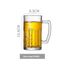 Simple Glass With Handle Household Large-capacity Tea Cup Beer Mug Bar Only Beer Steins Printable