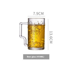 Simple Glass With Handle Household Large-capacity Tea Cup Beer Mug Bar Only Beer Steins Printable