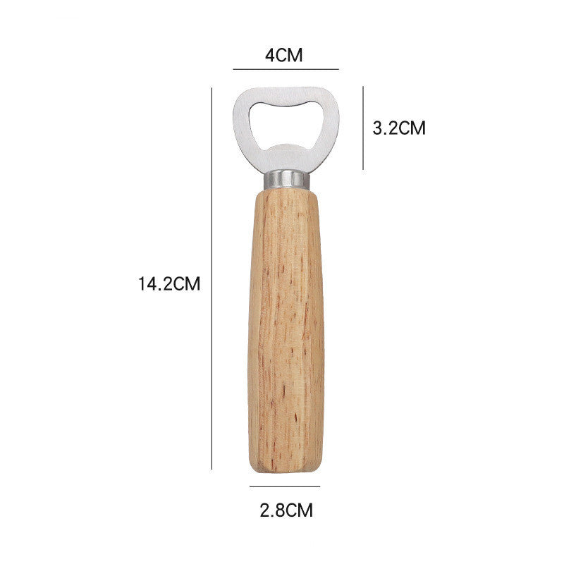 Wooden Handle Stainless Steel Beer Bottle Opener