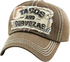 TACOS AND CERVEZAS Vintage Ballcap