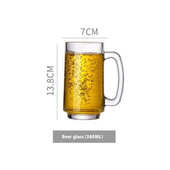 Simple Glass With Handle Household Large-capacity Tea Cup Beer Mug Bar Only Beer Steins Printable