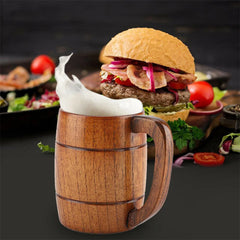 Large Wooden Beer Mug Tankard