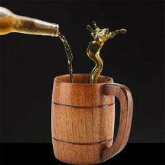 Large Wooden Beer Mug Tankard