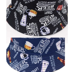 Reversible Beer Print Bucket Hat