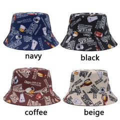 Reversible Beer Print Bucket Hat