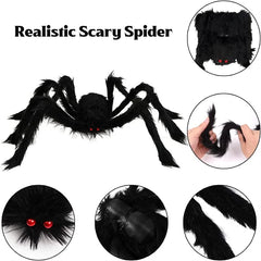 Giant black spider web Halloween decoration