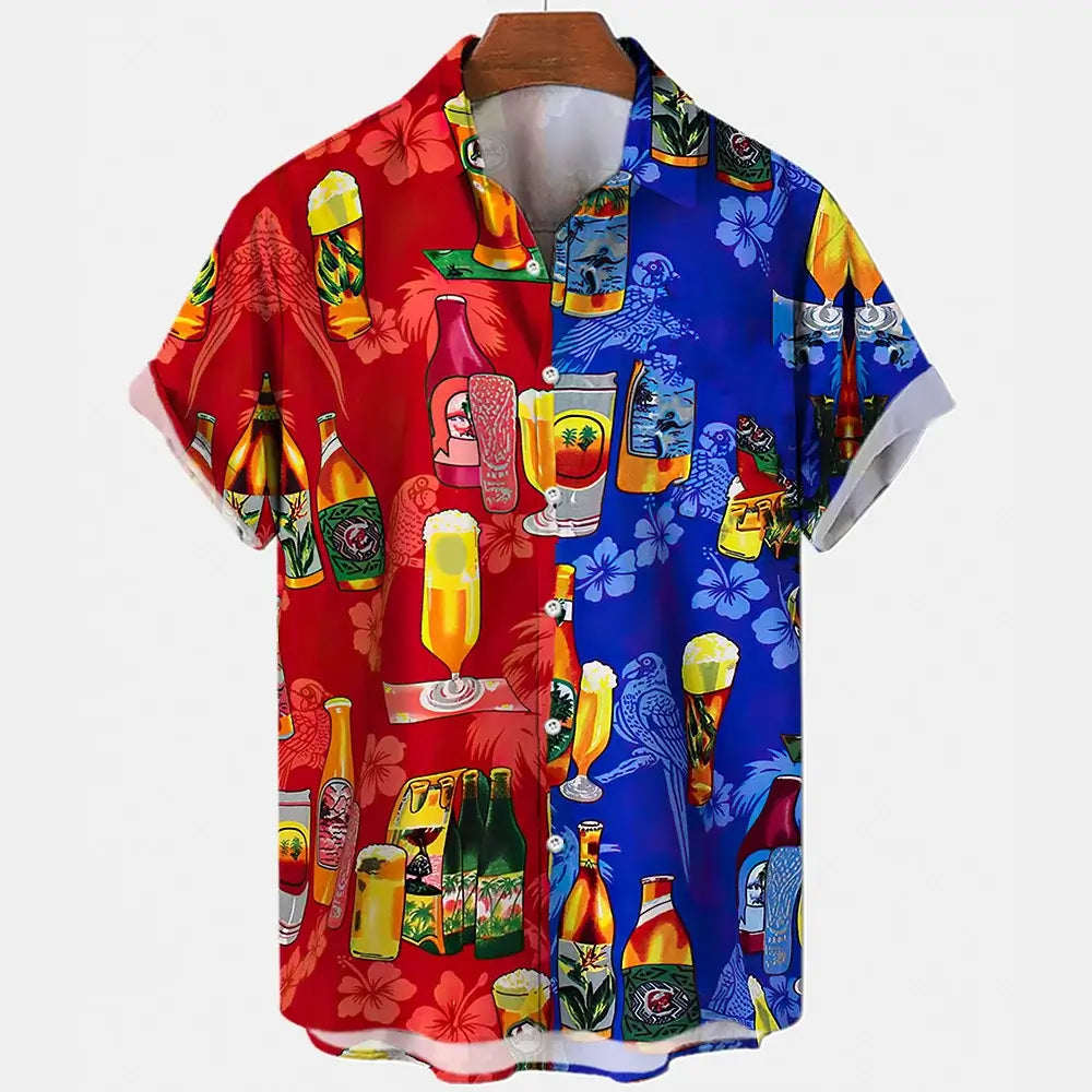 Harajuku Beer Festival Shirt – Colorful Beer Festival Pattern 3D Hawaiian Tee