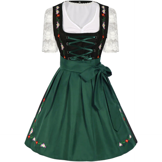 German Oktoberfest Dirndl Maid Dress Bavarian Traditional Beer Girl Outfits Performance Halloween Carnival Cosplay Costume