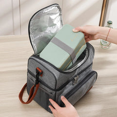 Double Layer Insulated Lunch Bag