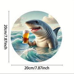Shark Drinking Beer Wall Art